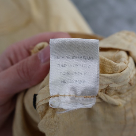 SL Los Angeles Embroidered Linen Military Jacket Womens Large Yellow Boho Su - Picture 8 of 16
